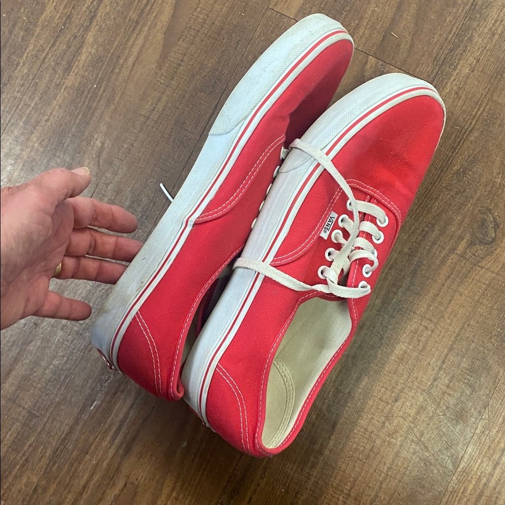 Men's Vans Red Canvas Boat Shoes, sz 11.5. - Picture 7 of 8